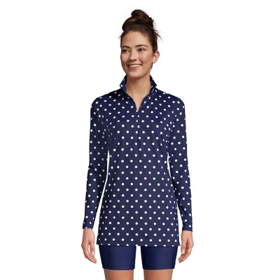 Lands' End Women's Quarter Zip Long Sleeve Tunic Rash Guard Cover-up UPF 50 Sun Protection 9 Lands' End Women's Quarter Zip Long Sleeve Tunic Rash Guard Cover-up UPF 50 Sun Protection - Image 7