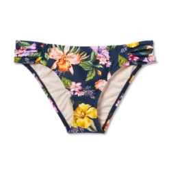 Women's Tropical Print Side-Tab Medium Coverage Hipster Bikini Bottom - Kona Sol™ Navy Blue -Avenue Clothing Shop GUEST 03b3221e efec 4f9b bee9 b803daea2075