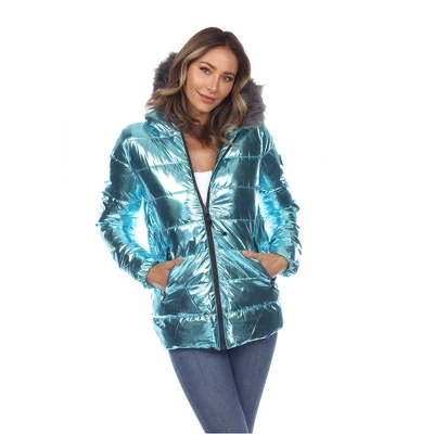 Metallic Puffer Coat With Hoodie - White Mark 9 Metallic Puffer Coat With Hoodie - White Mark - Image 7