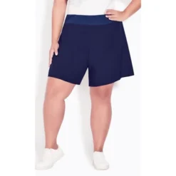 Women's Plus Size Active Short - Navy | AVENUE LEISURE -Avenue Clothing Shop GUEST 07912f80 79a6 48a0 bd95 e20b7983835f