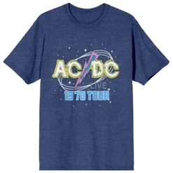AC/DC ACDC Live 1978 Tour Crew Neck Short Sleeve Navy Heather Women's T-shirt -Avenue Clothing Shop GUEST 0a956f86 f0f8 46a9 94b2 f1d76235529a