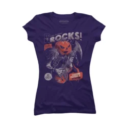 Junior's Design By Humans Rock Pumpkin By EduEly T-Shirt -Avenue Clothing Shop GUEST 0b4caaad 3e08 4da9 9919 25f243eb70d8