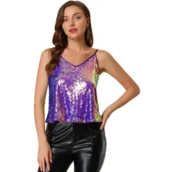 Allegra K Women's Sequined Shining Club Party Sparkle Cami Top -Avenue Clothing Shop GUEST 0bfe7800 2a69 4ac0 8836 d06ed4c8ba69
