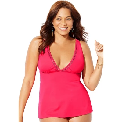 Swimsuits For All Women’s Plus Size Plunge Flared Tankini Top 6 Swimsuits For All Women’s Plus Size Plunge Flared Tankini Top - Image 4