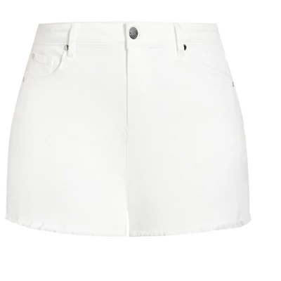 Women's Plus Size Adored Denim Short - Ivory | CITY CHIC 4 Women's Plus Size Adored Denim Short - Ivory | CITY CHIC - Image 2