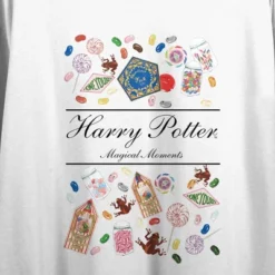 Harry Potter Magical Moments Crew Neck Short Sleeve Women's White Crop T-shirt