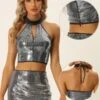 Allegra K Sequin Crop Top For Women's Halter Neck Cutout Shiny Party Top -Avenue Clothing Shop GUEST 0f47ca4b 2bfc 4b3d 9784 c7dea2926ec6
