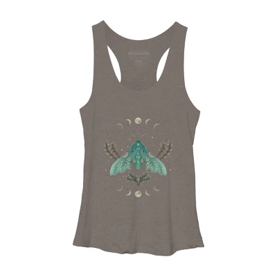 Women's Design By Humans Luna And Moth By EpisodicDrawing Racerback Tank Top 7 Women's Design By Humans Luna And Moth By EpisodicDrawing Racerback Tank Top - Image 5