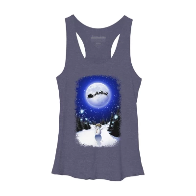 Women's Design By Humans Magical Snowman's Christmas Eve By BluedarkArt Racerback Tank Top 6 Women's Design By Humans Magical Snowman's Christmas Eve By BluedarkArt Racerback Tank Top - Image 4