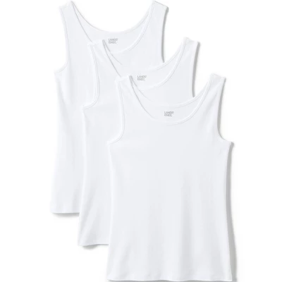 Lands' End Women's Cotton Interlock Tank 3 Pack 5 Lands' End Women's Cotton Interlock Tank 3 Pack - Image 3