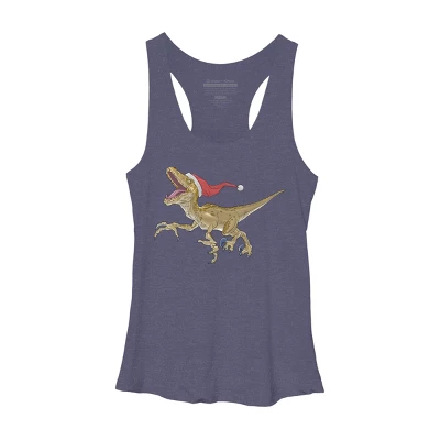 Women's Design By Humans Christmas Velociraptor By Ayota Racerback Tank Top 6 Women's Design By Humans Christmas Velociraptor By Ayota Racerback Tank Top - Image 4