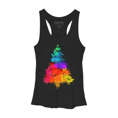 Women's Design By Humans Colorful Christmas Tree By DesignReadyStore Racerback Tank Top 5 Women's Design By Humans Colorful Christmas Tree By DesignReadyStore Racerback Tank Top - Image 3