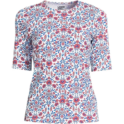 Lands' End Women's Crew Neck Elbow Sleeve Rash Guard UPF 50 Sun Protection Modest Swim Tee 16 Lands' End Women's Crew Neck Elbow Sleeve Rash Guard UPF 50 Sun Protection Modest Swim Tee - Image 14