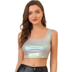 Allegra K Women's U Neck Sleeveless Party Clubwear Shiny Metallic Crop Tank Tops 29 Allegra K Women's U Neck Sleeveless Party Clubwear Shiny Metallic Crop Tank Tops -Avenue Clothing Shop GUEST 1ad72618 3b7e 4bec a465 4f208a5cde8c