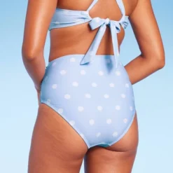 Women's Polka Dot Ruched Extra High Waist Medium Coverage Bikini Bottom - Kona Sol™ Blue -Avenue Clothing Shop GUEST 1c0705cd f70a 4473 b973 b52900e1f41d