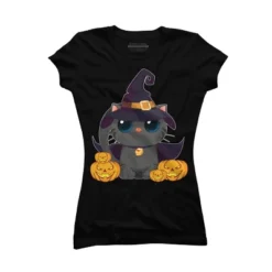 Junior's Design By Humans Black Cat With Jack O Lantern Halloween Shirt By Thebeardstudio T-Shirt -Avenue Clothing Shop GUEST 1c7d10ef e9c7 4a89 9431 7fad948e1d57
