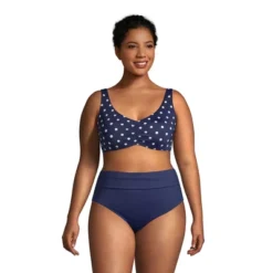 Lands' End Women's Plus Size DD-Cup Chlorine Resistant V-neck Underwire Bikini Top Swimsuit Adjustable Straps -Avenue Clothing Shop GUEST 1f2d0c01 5f48 4cf7 b571 675aade247eb