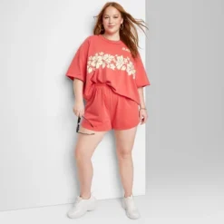 Women's Ascot + Hart Graphic Shorts - Red -Avenue Clothing Shop GUEST 1fcf6398 fe32 4233 a5a9 6f42e39782c5