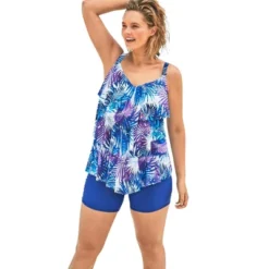Swim 365 Women’s Plus Size Longer-Length Tiered-Ruffle Tankini Top -Avenue Clothing Shop GUEST 20846b0d 69b1 422c be52 e1f8a315d656
