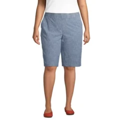 Lands' End Women's Plus Size Mid Rise Elastic Waist Pull On 12" Knockabout Chino Bermuda Shorts -Avenue Clothing Shop GUEST 2171a3c6 e1d7 48f4 bef8 30b910552255