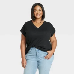 Women's Slub V-Neck Short Sleeve T-Shirt - Ava & Viv™ -Avenue Clothing Shop GUEST 229423f7 8673 4763 a747 b186c5a44907