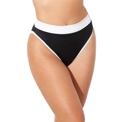 Swimsuits For All Women’s Plus Size Colorblock High Leg Bikini Bottom 3 Swimsuits For All Women’s Plus Size Colorblock High Leg Bikini Bottom