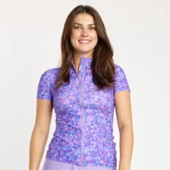 Calypsa Womens Full-Zip Adele Swim Top