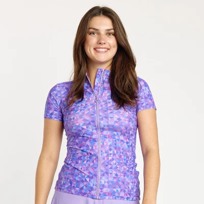 Calypsa Womens Full-Zip Adele Swim Top 3 Calypsa Womens Full-Zip Adele Swim Top