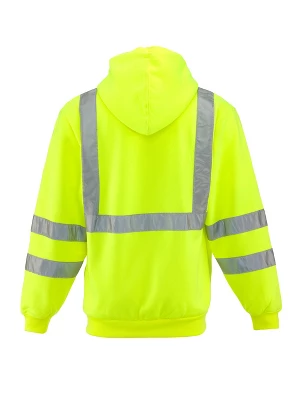 RefrigiWear High Visibility Hi Vis Fleece Hooded Sweatshirt 4 RefrigiWear High Visibility Hi Vis Fleece Hooded Sweatshirt - Image 2