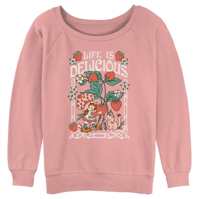 Junior's Strawberry Shortcake Life Is Delicious Sweatshirt 4 Junior's Strawberry Shortcake Life Is Delicious Sweatshirt - Image 2