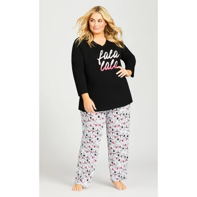 Women's Plus Size Falala Sleep Top - Black | AVENUE 3 Women's Plus Size Falala Sleep Top - Black | AVENUE