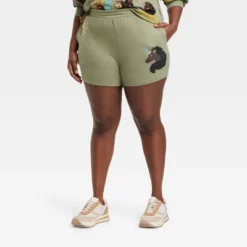 Women's Afro Unicorn Graphic Shorts - Green -Avenue Clothing Shop GUEST 2c4ae7dc 417d 4fe3 b629 fa3c1b01a03e