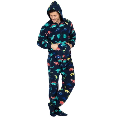 Footed Pajamas - Dinosaur Kingdom Adult Hoodie Fleece Onesie 3 Footed Pajamas - Dinosaur Kingdom Adult Hoodie Fleece Onesie