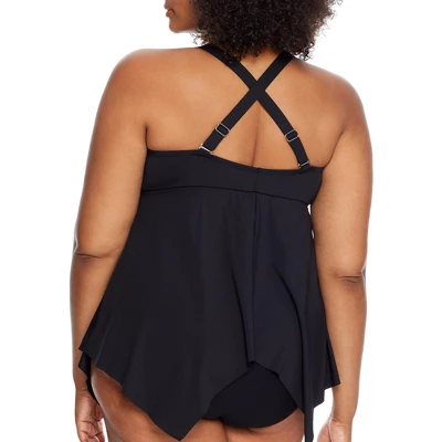 Birdsong Women's Plus Size Eco Onyx Sharkbite Underwire Tankini Top - S30157P-EOND 3 Birdsong Women's Plus Size Eco Onyx Sharkbite Underwire Tankini Top - S30157P-EOND