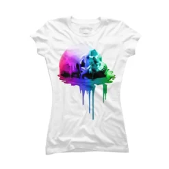 Junior's Design By Humans Melting Skull With Vibrant Colors By Robotface T-Shirt -Avenue Clothing Shop GUEST 3231f38f 505b 4d55 97f3 1ed9cbefafdb