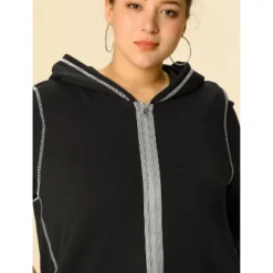 Agnes Orinda Women's Plus Size Hoodie Zip Front Long Sleeve With Pockets Track Jacket -Avenue Clothing Shop GUEST 337da7e1 a8af 42fa 9b25 39281d79530d