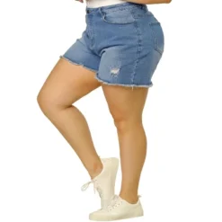 Agnes Orinda Women's Plus Size Jean High Waisted Raw Hem Stretched Distressed Denim Short 27 Agnes Orinda Women's Plus Size Jean High Waisted Raw Hem Stretched Distressed Denim Short -Avenue Clothing Shop GUEST 33a83fff 9518 4e60 a73e df978d28135a