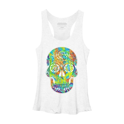 Women's Design By Humans Dia Del Muertos Day Of The Dead Halloween Floral Skull By Ppanda Racerback Tank Top 6 Women's Design By Humans Dia Del Muertos Day Of The Dead Halloween Floral Skull By Ppanda Racerback Tank Top - Image 4