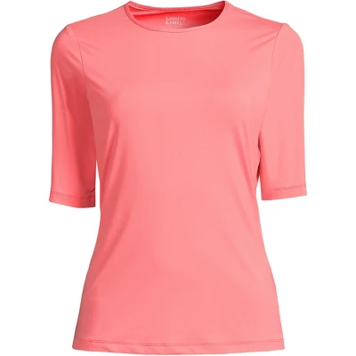 Lands' End Women's Crew Neck Elbow Sleeve Rash Guard UPF 50 Sun Protection Modest Swim Tee 13 Lands' End Women's Crew Neck Elbow Sleeve Rash Guard UPF 50 Sun Protection Modest Swim Tee - Image 11