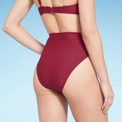 Women's High Waist High Leg Bikini Bottom - Shade & Shore™ Red 3 Women's High Waist High Leg Bikini Bottom - Shade & Shore™ Red