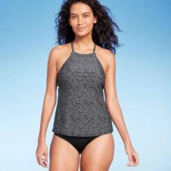Women's High Neck Tankini Top - Kona Sol™ Black -Avenue Clothing Shop GUEST 34fcdfe6 ba69 4404 b7bd 6961b53d670f