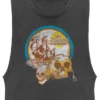 Junior's Pirates Of The Caribbean: On Stranger Tides Distressed Skull Logo Festival Muscle Tee