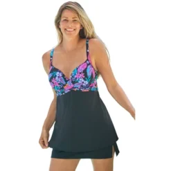 Swim 365 Women’s Plus Size Bra-Sized Cross-Front Tankini Top -Avenue Clothing Shop GUEST 390afabb 93e0 4711 b7a9 b1eb0b2ffcf1