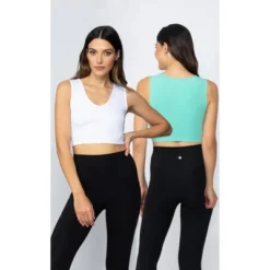 Yogalicious 2 Pack Lola Pure Cloud Basic Fitted V-Neck Muscle Cropped Tank Top -Avenue Clothing Shop GUEST 3b3dd0f5 1fa1 44d5 bee2 aa02f5946583