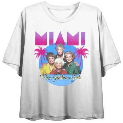 Golden Girls Go To Miami Juniors White Graphic Crop Tee 6 Golden Girls Go To Miami Juniors White Graphic Crop Tee - Image 4