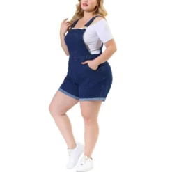 Agnes Orinda Women's Plus Size Adjustable Strap Pocket Roll Hem Denim Overall Jean Shorts -Avenue Clothing Shop GUEST 3d01794d cd6e 4f03 90b8 6529bca274cb