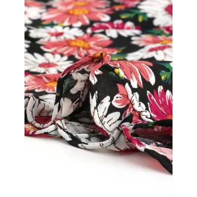 Agnes Orinda Women's Plus Summer Floral Elastic Waist Casual Shorts 7 Agnes Orinda Women's Plus Summer Floral Elastic Waist Casual Shorts - Image 5