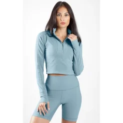 90 Degree By Reflex Interlink Ribbed Half Zip Long Sleeve Crop Top -Avenue Clothing Shop GUEST 3e969642 2c2a 47ca 887b aa8324844cb9