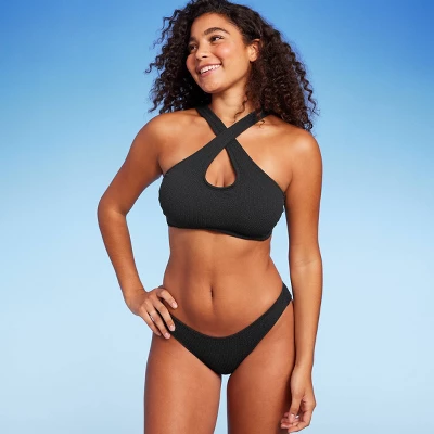 Women's Cross Front Pucker Textured Halter Bikini Top - Wild Fable™ 9 Women's Cross Front Pucker Textured Halter Bikini Top - Wild Fable™ - Image 7