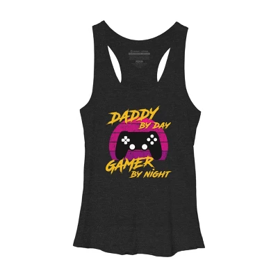 Women's Design By Humans Daddy By Day Gamer By Night By Thriftjd Racerback Tank Top 4 Women's Design By Humans Daddy By Day Gamer By Night By Thriftjd Racerback Tank Top - Image 2